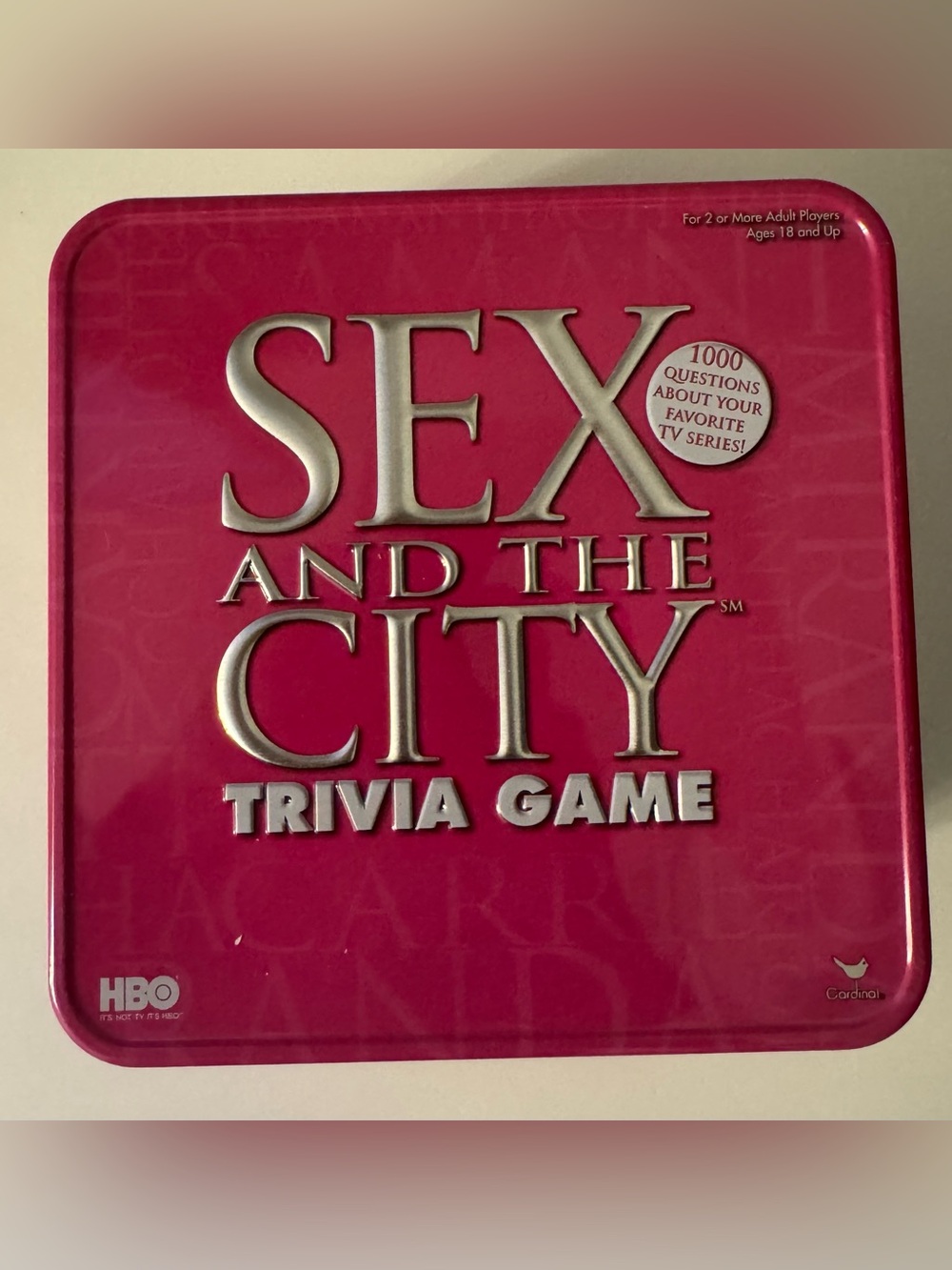Sex and the City Trivia Game HBO Pink Tin – NWOT